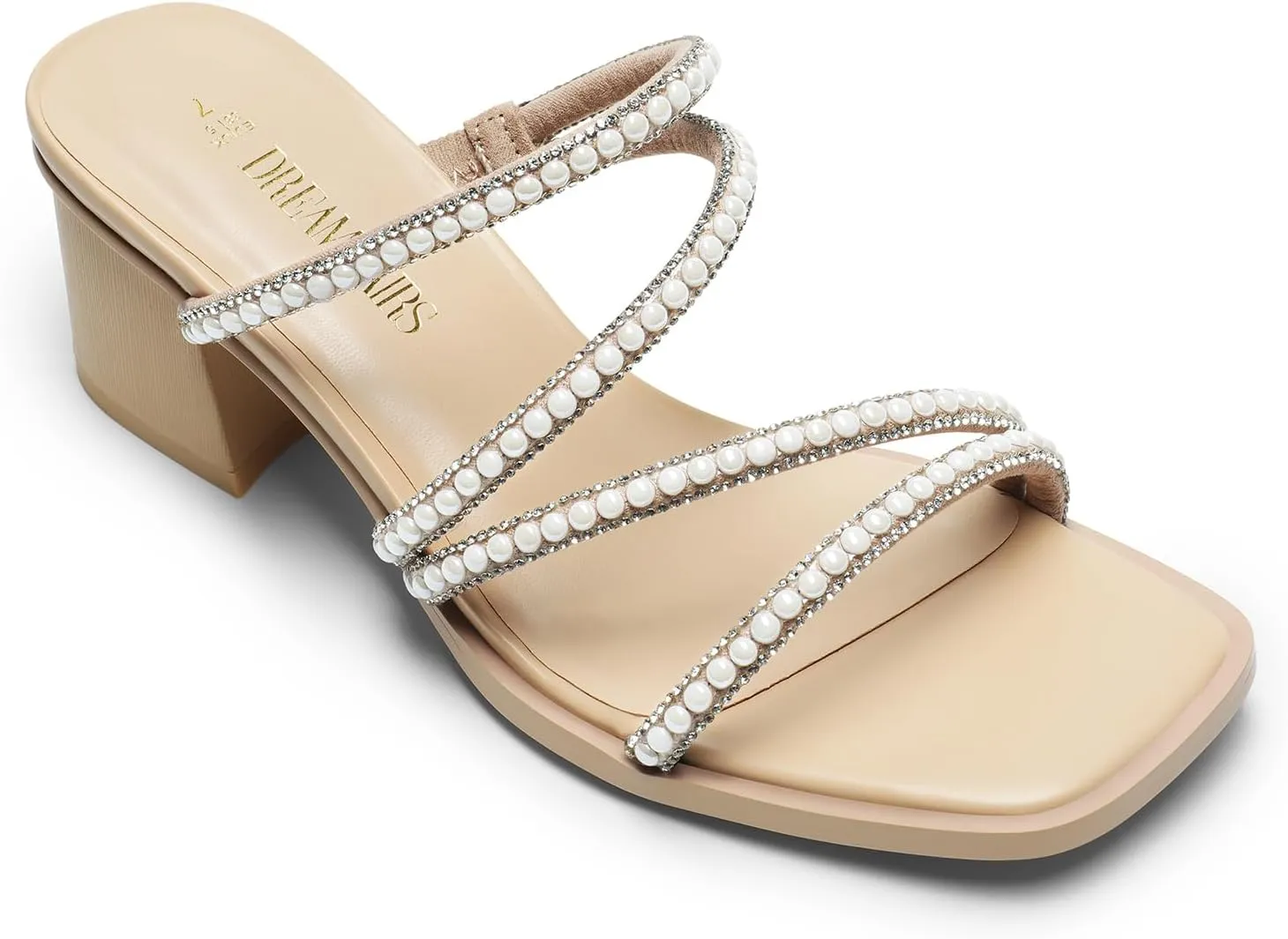 Sandals Dress Shoes DREAM PAIRS Women's Strappy Heels Block Open Toe irreparable hail intervening westerner beaver Low Heel Chunky Mules 