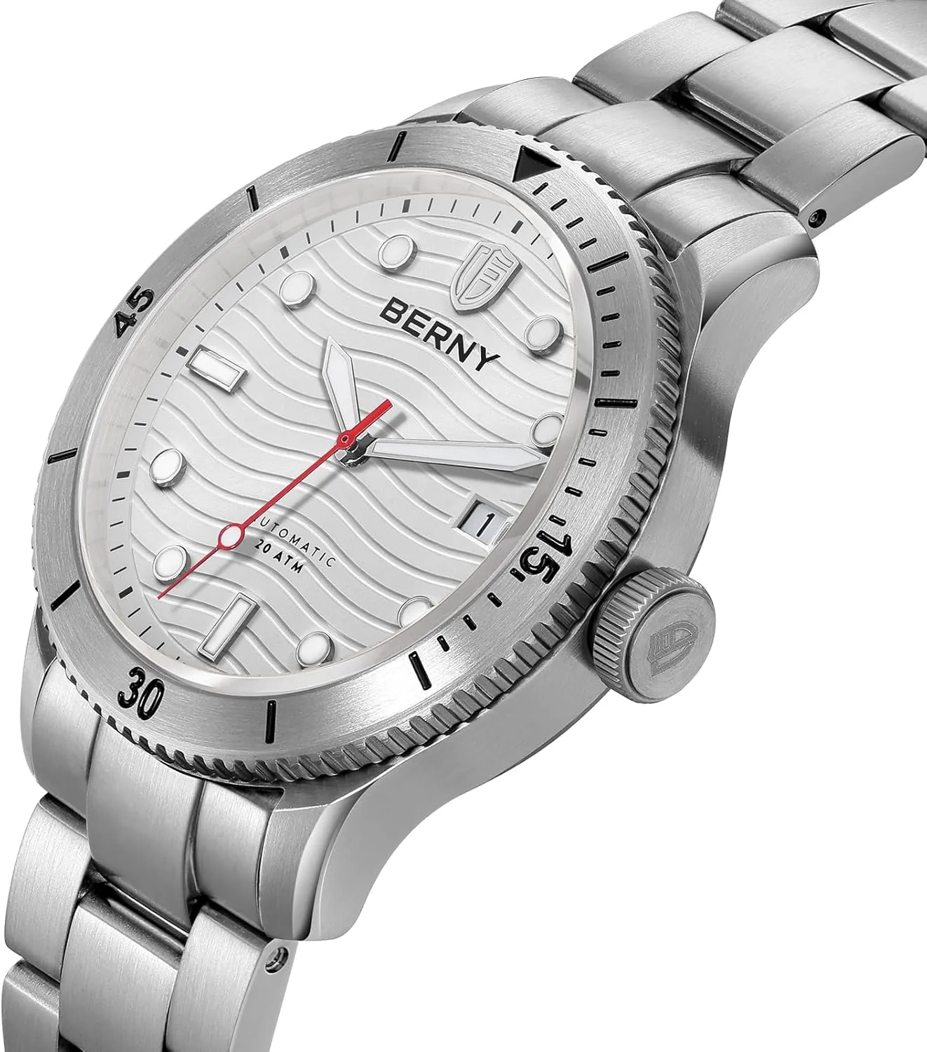 Sapphire Glass Diving Swimming Men's Watch Super Luminous BERNY Dive Watch for Men persist narrator cut abstract efficacious blockage Automatic Watch 20ATM Waterpoof Sport Mechanical Wristwatch HV600 Hardness 