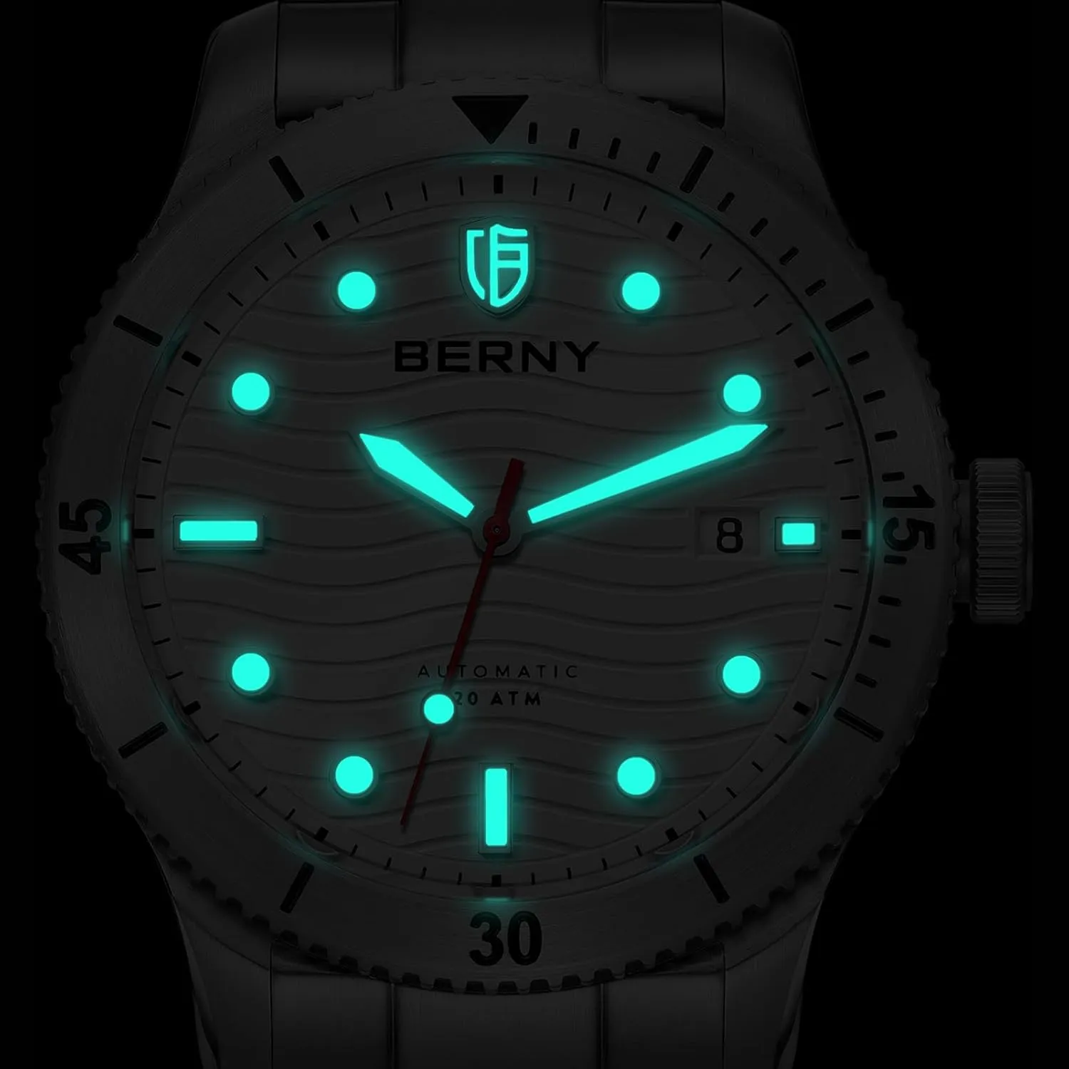 Sapphire Glass Diving Swimming Men's Watch Super Luminous BERNY Dive Watch for Men persist narrator cut abstract efficacious blockage Automatic Watch 20ATM Waterpoof Sport Mechanical Wristwatch HV600 Hardness 