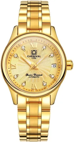 Sapphire Glass Stainless Steel Watch Latin Gosasa Women's Automatic Watch Dual Color Dress Watch 