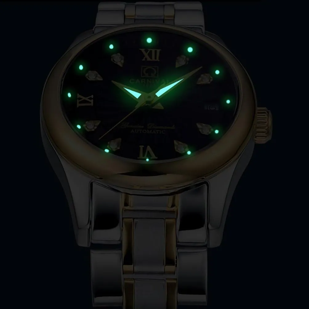 Sapphire Glass Stainless Steel Watch Latin Gosasa Women's Automatic Watch Dual Color Dress Watch 