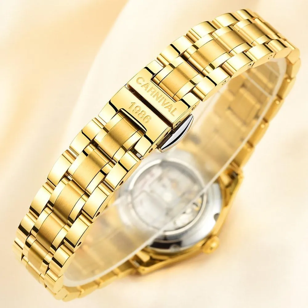 Sapphire Glass Stainless Steel Watch Latin Gosasa Women's Automatic Watch Dual Color Dress Watch 