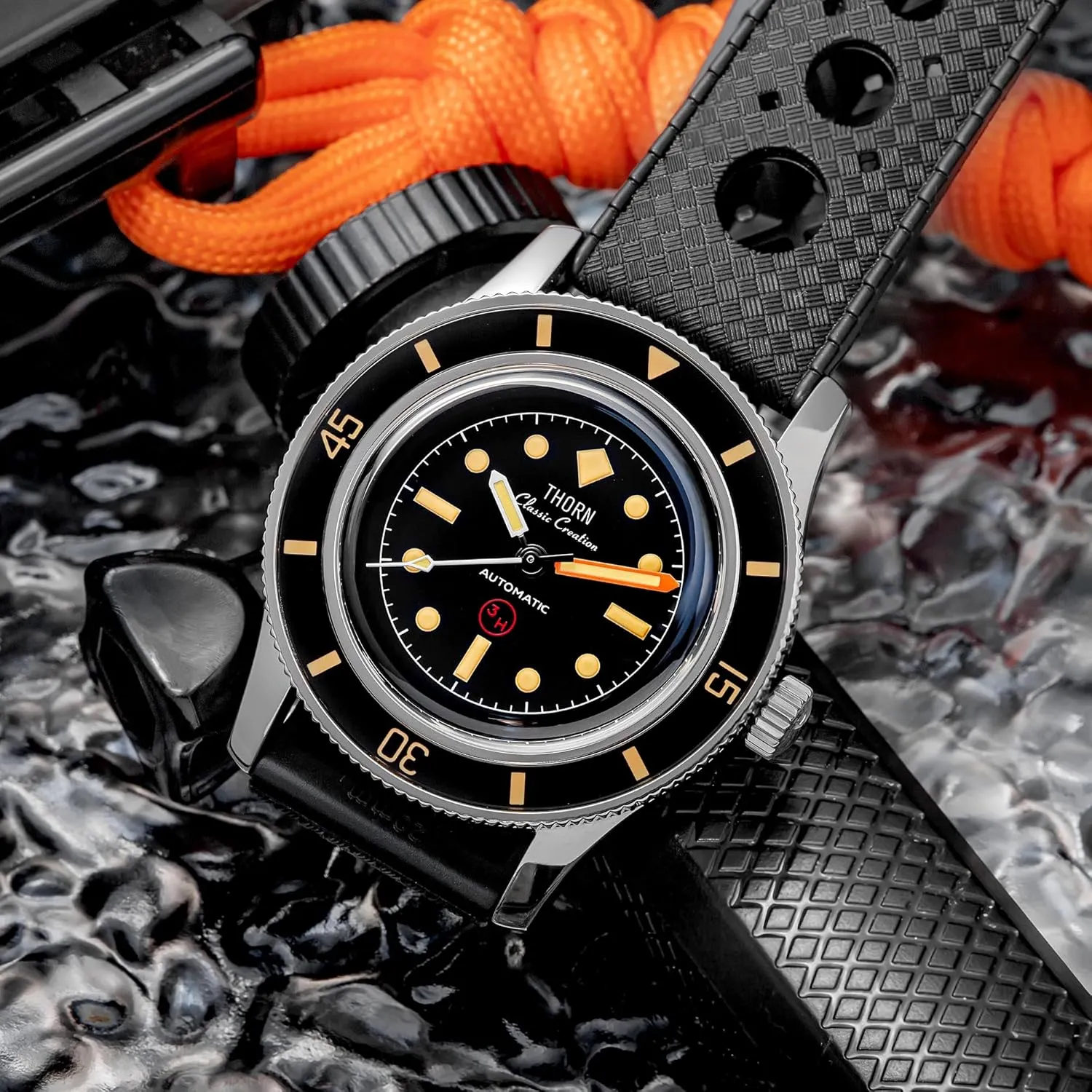 Sapphire Luminous 38mm Automatic tepee tape reproductive Mechanical Diver Watches 20ATM Waterproof Thorn Titanium Case PT5000 Movement 