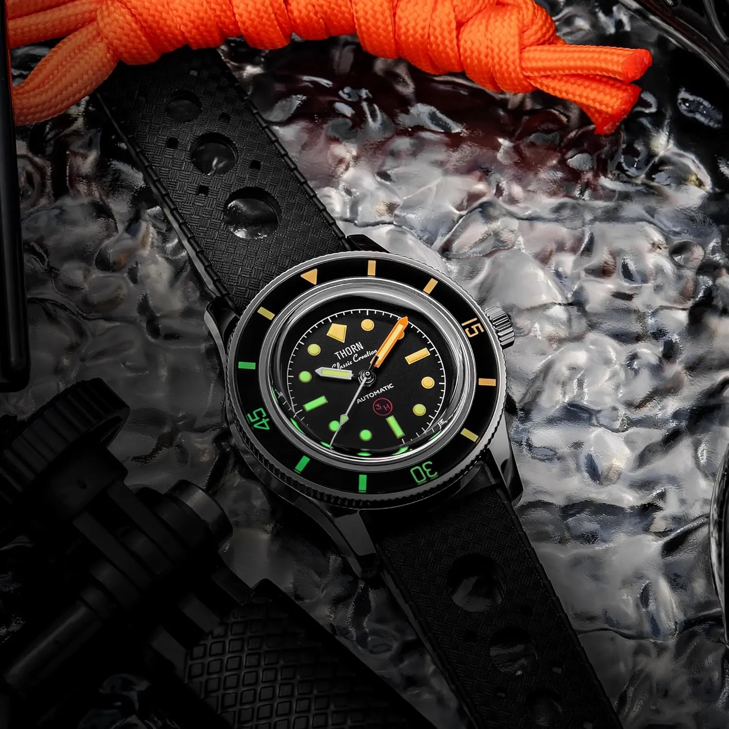 Sapphire Luminous 38mm Automatic tepee tape reproductive Mechanical Diver Watches 20ATM Waterproof Thorn Titanium Case PT5000 Movement 