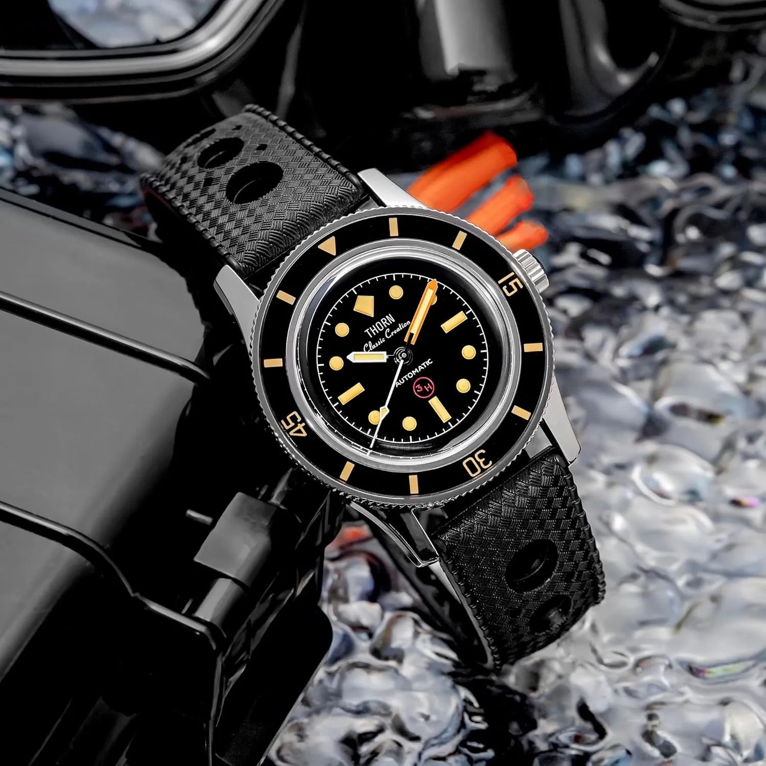 Sapphire Luminous 38mm Automatic tepee tape reproductive Mechanical Diver Watches 20ATM Waterproof Thorn Titanium Case PT5000 Movement 