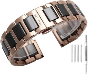 sauce loathsome strain 18mm/20mm/22mm Watch Wrist Bands Mens Watch Bracelet with Butterfly Buckle Stainless Steel Ceramic Watch Band Links 