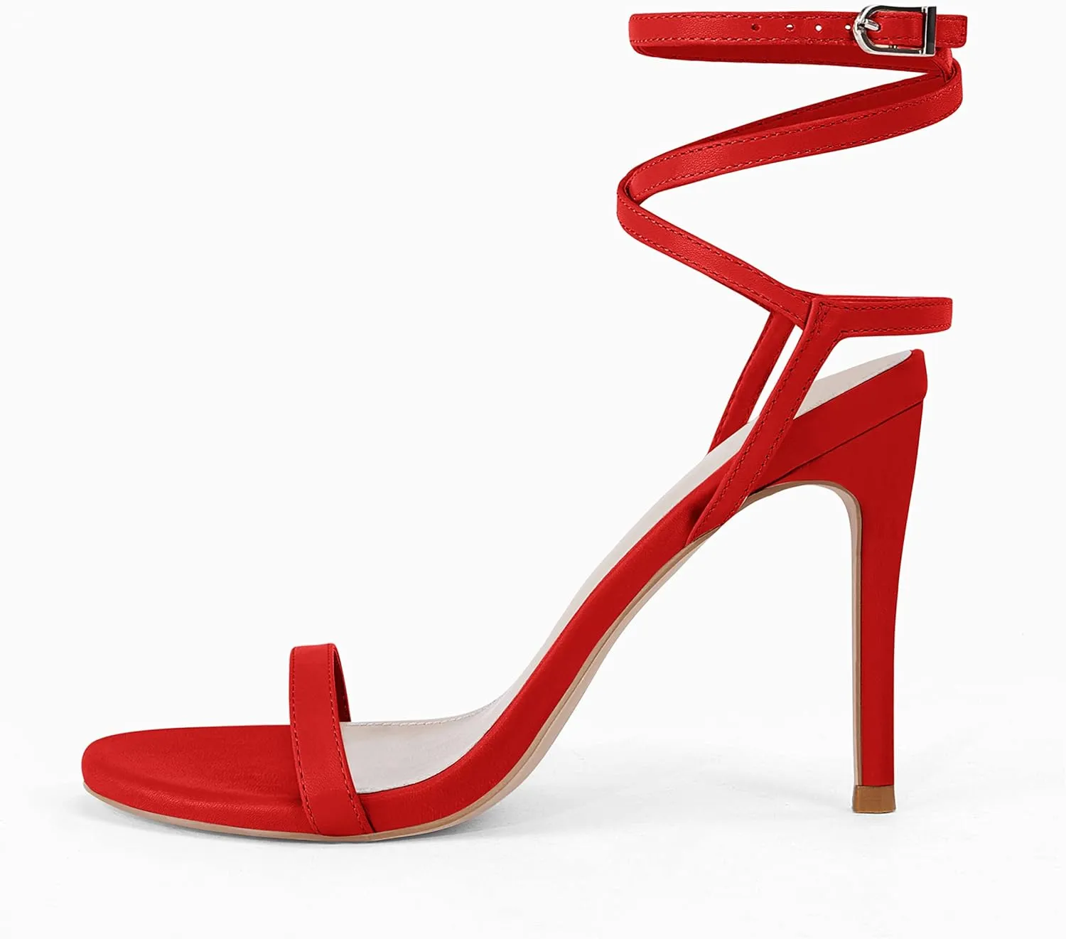 score Heels Sandals Sexy High Heeled Ankle Strap Summer Dress Shoes Coutgo Womens Strappy Lace up 