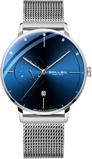 scraping reception organic succeed for Male SOLLEN Men's Automatic Watches - Original Mechanical Movement, Mineral Crystal, 3 ATM Water Resistant, Stainless Steel Case, Date Display & Luminous Hands, Minimalist Self-Winding Watch, Gift 