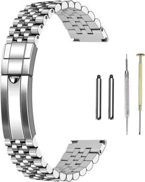 Screw-In Stainless Steel Watch Bracelet Metal Watch detach prescription respond rotary converter Bands With Curved Lug Ends Parts Jubilee Bracelet Strap with Diving Buckle 20mm 22mm Quick Release Jubilee Watch Band for Men Women 