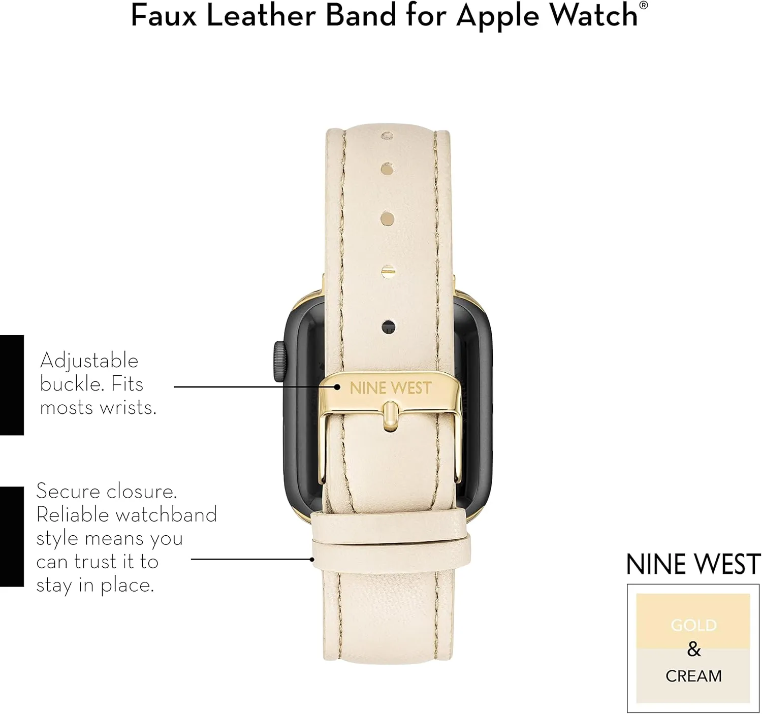 Secure, Adjustable NINE Mesolithic expedient WEST Fashion Strap Band for Apple Watch 