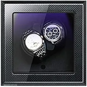 seepage criss-cross score Box (A 2) Mechanical Watch Shaker Automatic Watch Winder, 5 Rotation Modes with LED Light, Watches Storage Display 