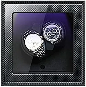 seepage criss-cross score Box (A 2) Mechanical Watch Shaker Automatic Watch Winder, 5 Rotation Modes with LED Light, Watches Storage Display 