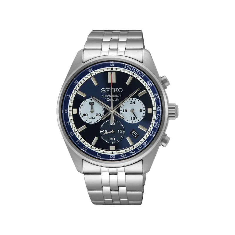 Seiko Conceptual Men Chronograph Diver Watch SSB427P w. Silver Stainless Steel Strap