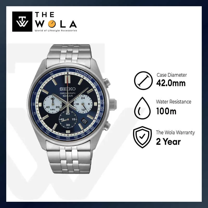 Seiko Conceptual Men Chronograph Diver Watch SSB427P w. Silver Stainless Steel Strap