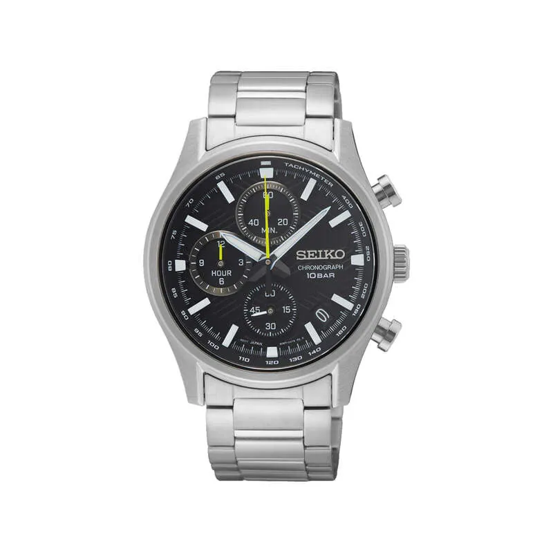 Seiko Men Chronograph Diver Watch SSB419P w. Silver Stainless Steel Strap