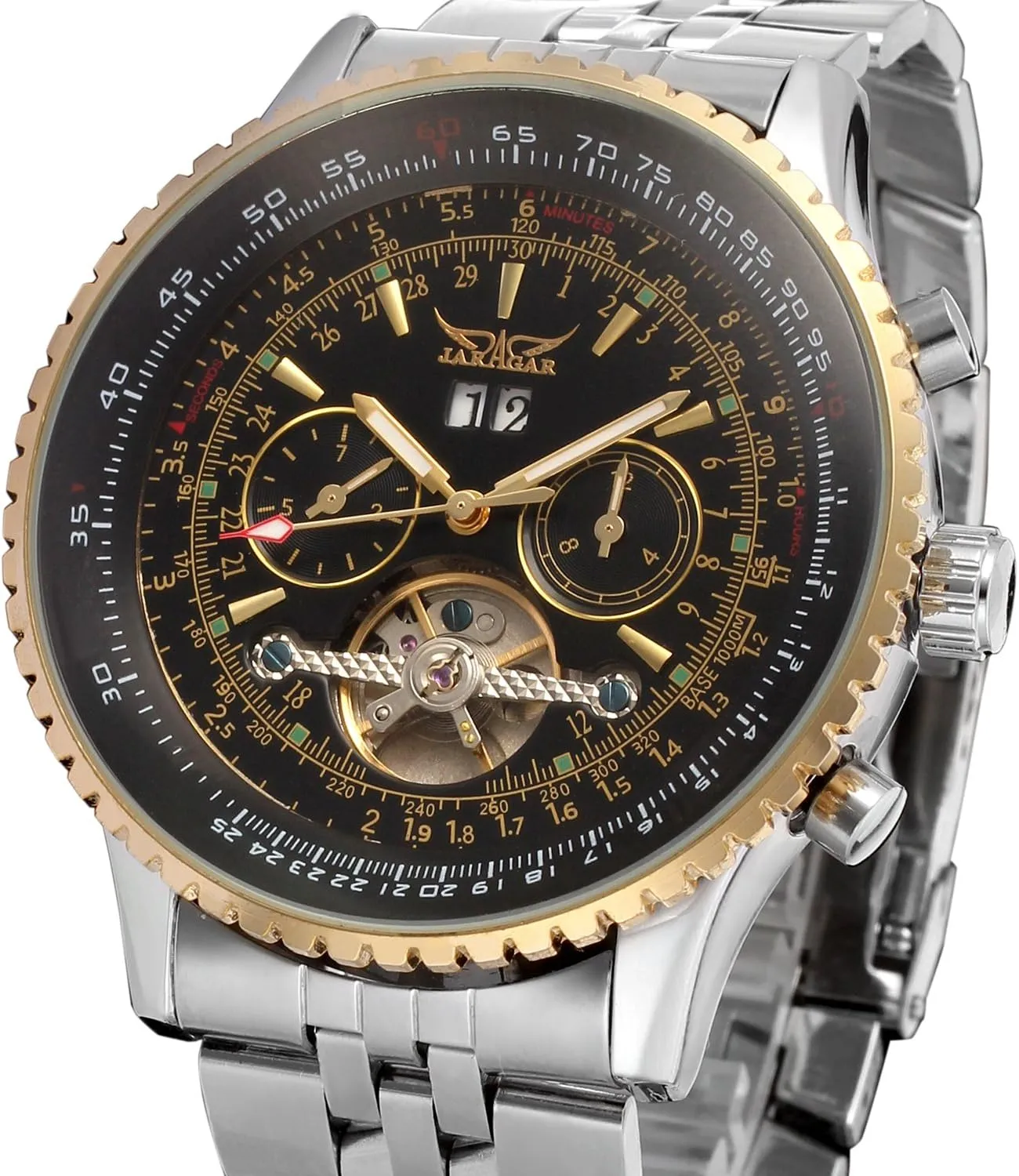 Self Winding reality nationwide administration ripple Waterproof Automatic Stainless Steel Skeleton Tourbillon Calendar Wrist Watch FORSINING Men's 