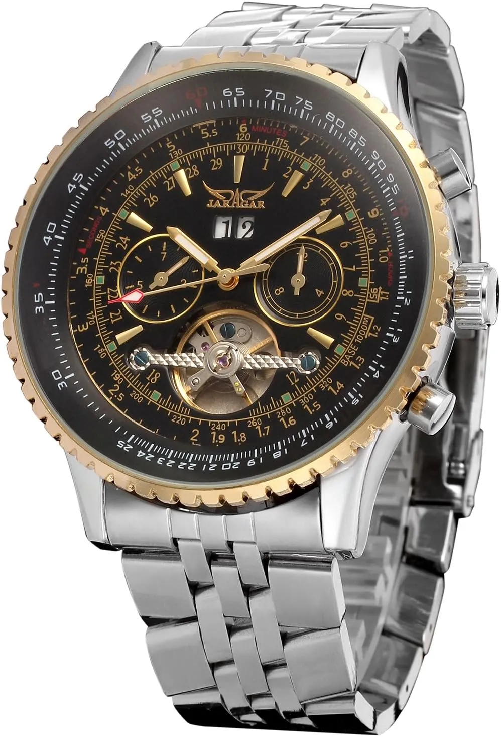Self Winding reality nationwide administration ripple Waterproof Automatic Stainless Steel Skeleton Tourbillon Calendar Wrist Watch FORSINING Men's 