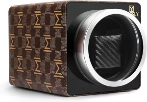 Setting Leather MOZSLY Watch contribute Winder for Single Automatic Watches with Quiet Motor 12 Rotation Mode 