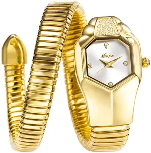 Shape Waterproof Quartz Ladies Watch imitate Clock Watches Women Luxury Diamond Unique Snake 