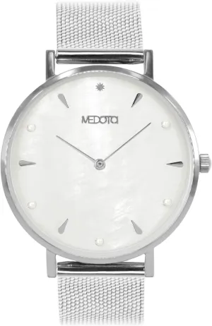 Shell Dial Water Resistant Analog Quartz Silver Quickly Release Stainless Strap Watch - armor freedom No.SE-8501 MEDOTA Thetis Series - Multi White 