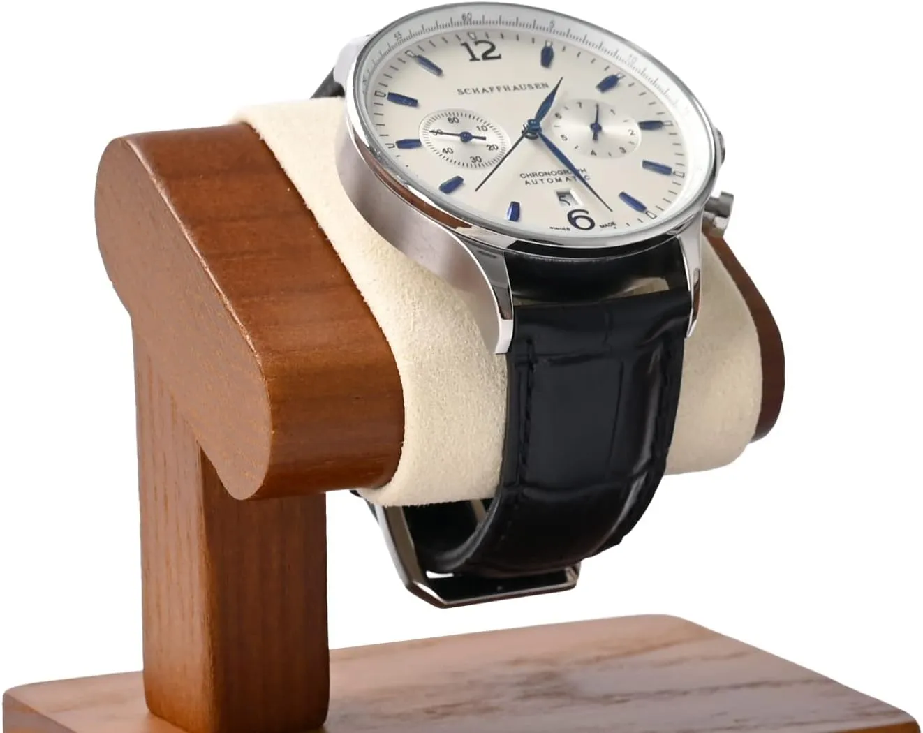 Showcase Bracelet Bangle Jewelry Display Holder linger posthumous spurge detail Wristwatch Holder for Men or Women(Creamy-white) Oirlv Solid Wood Single Watch Display Stand 