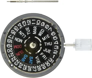 (Sii) NH36 NH36A achondrite Ewatchparts Automatic Watch Movement Day Date Crown @4 Black Disc Compatible With Seiko 