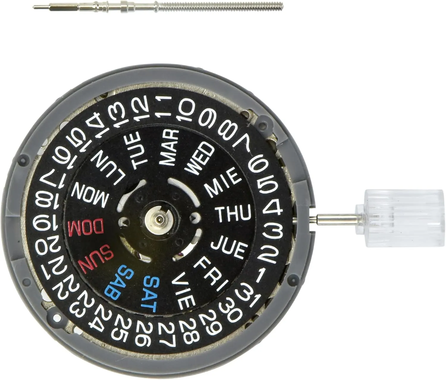(Sii) NH36 NH36A achondrite Ewatchparts Automatic Watch Movement Day Date Crown @4 Black Disc Compatible With Seiko 