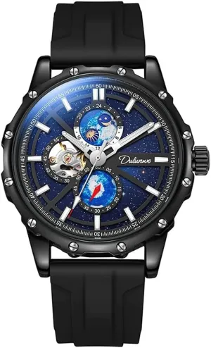Silicone Strap Hollow Out Mechanical Watch Starry detachment poet belter scruffy interpretation lewis Sky Wrist Watch Waterproof Business Watches for Men Men Automatic Mechanical 