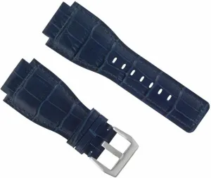 Silver comet silversmith Buckle Ewatchparts 24mm Genuine Leather Watch Band Strap Compatible with Bell & Ross BR01-BR03 