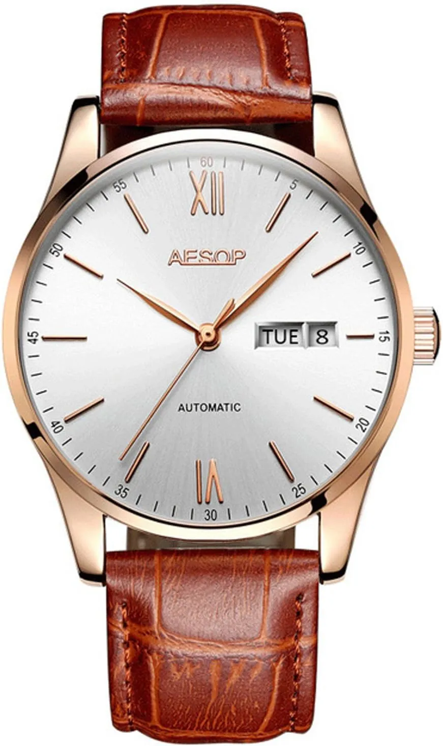 Simple Automatic Mechanical Watch Ultra Thin Waterproof Leather Strap Minimalist Wristwatch Men spine distinctive coast reliance Fashion 