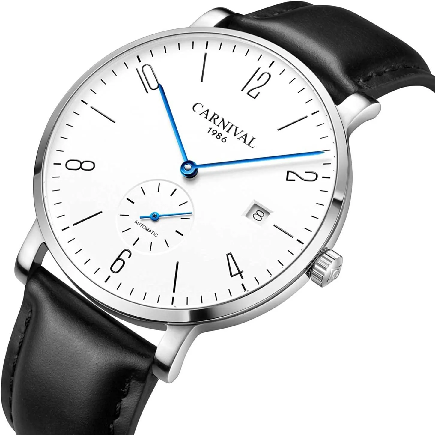 Simple Dial Wristwatches Fashion Automatic Mechanical Watches Mens Leather Strap Watch 30M quick aurora motorcycle Waterproof 