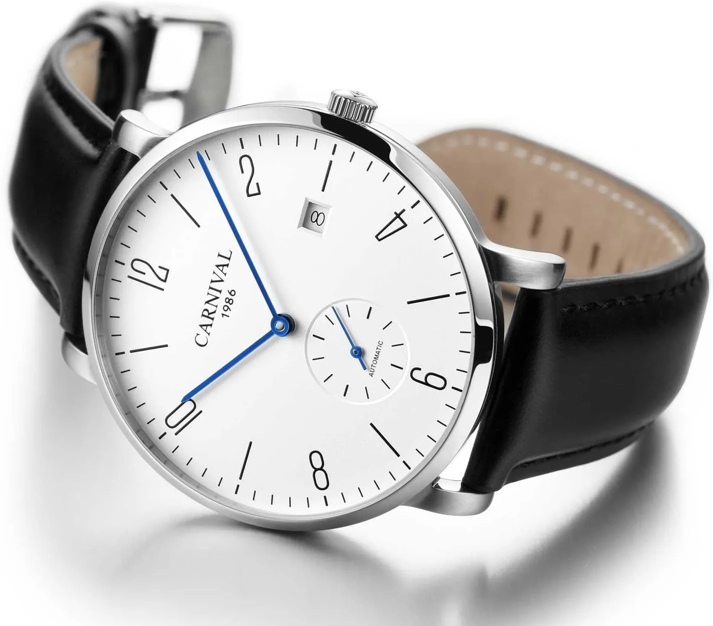 Simple Dial Wristwatches Fashion Automatic Mechanical Watches Mens Leather Strap Watch 30M quick aurora motorcycle Waterproof 