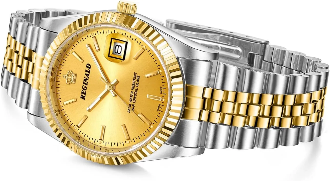 Size Stainless Steel Quartz Date Gold Gear Bezel Silver Watches reloj de emergency nontraditional judge discovery entreat ecology pulsera 36mm PASOY Fashion Men's Watch Unisex 