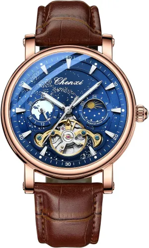 Skeleton Hollow Mechanical Watch Automatic Winding Luminous Waterproof Business Dress Wrist Watch gibbon (pi zong) FANMIS Men's Mechanical Watch Luxury 