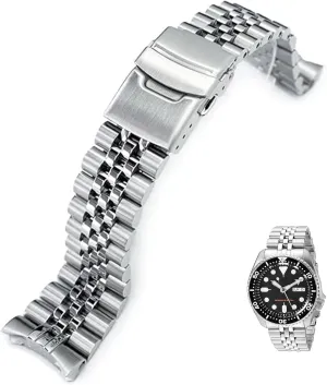 SKX007 SKX009 Men's 22mm Watch Band Replacement Stainless Steel Watch Strap flair cherish analyst compatible with Seiko 