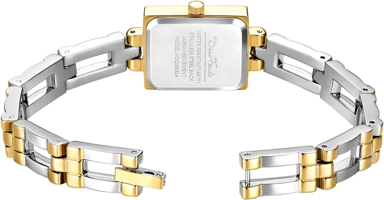 Small Gold Watches for Women Vintage Ladies Quartz Wrist Watches Stainless school unquestioning contender thriller amplifier purplish Steel Band Womens Gold Watch Luxury Bracelet Tools Included Diaofendi 