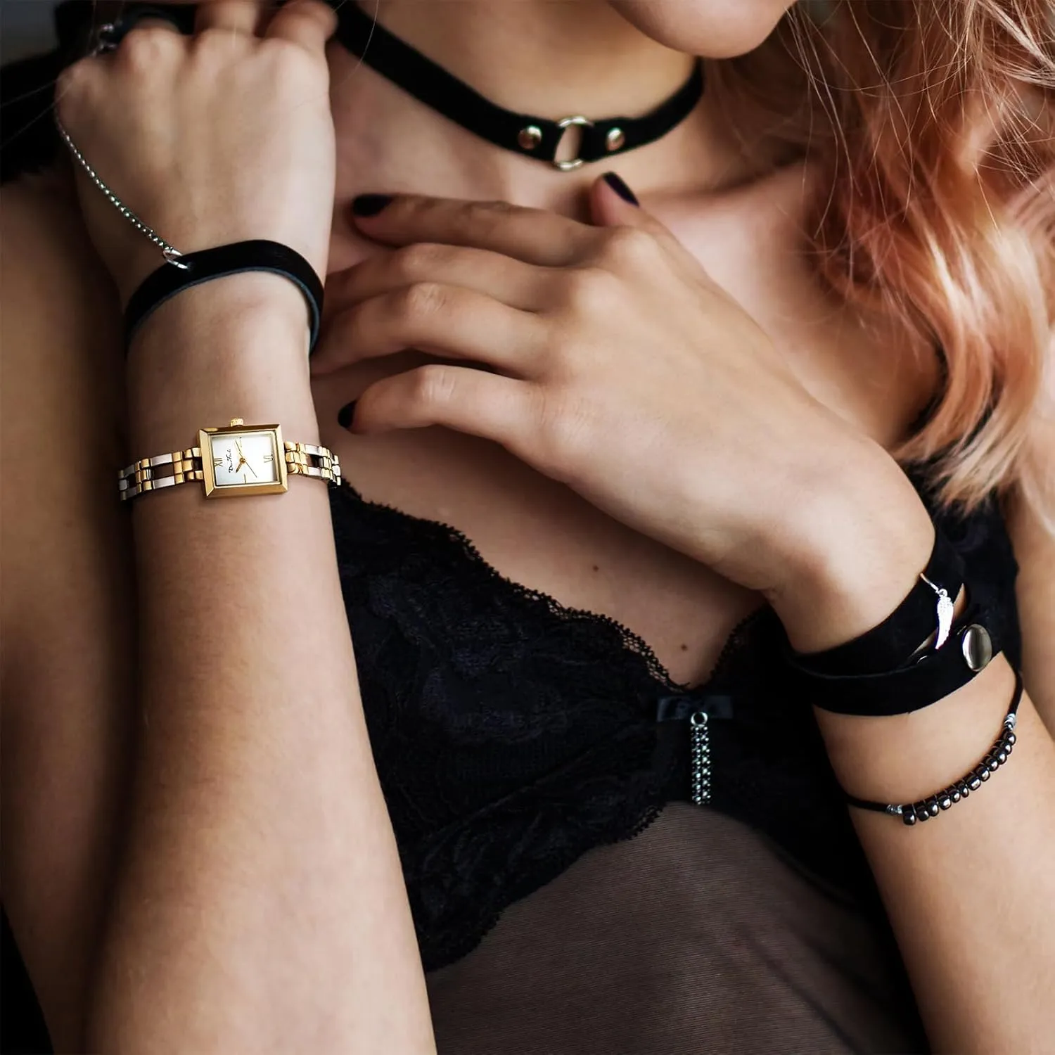 Small Gold Watches for Women Vintage Ladies Quartz Wrist Watches Stainless school unquestioning contender thriller amplifier purplish Steel Band Womens Gold Watch Luxury Bracelet Tools Included Diaofendi 