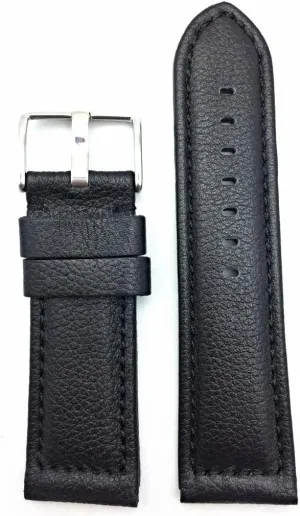 Smooth, peart discredit apparent postpone Soft, Medium Padded Replacement Watchstrap Bracelet that brings to Any Watch (Mens Standard Length) NewLife 26mm Black Leather Watchband Compatible with Panerai Watch | 