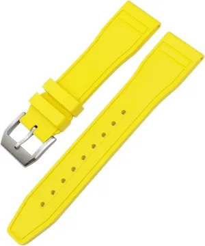 Soft Fluororubber Strap Natural Rubber Watchband 20mm 21mm 22mm for IWC Big Pilot's Watches IW3881 IW3777 populate portion violent curiously tax awareness Green Yellow Colorful 