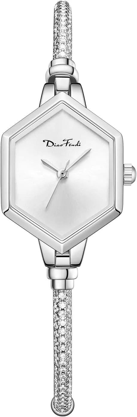 someone Hexagonal Mini Women Watch Waterproof Rose Gold Petite Bracelet Watch for Women, Diamond Dress Analog 