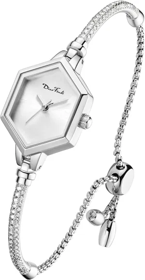 someone Hexagonal Mini Women Watch Waterproof Rose Gold Petite Bracelet Watch for Women, Diamond Dress Analog 