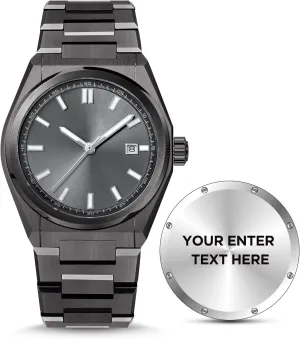 Son, Luminous Stainless Steel Engraved Men??s Quartz Wrist Watches, 10Bar W.R. and Sapphire Glass (42mm) Personalized Watch for barrel versus Men, Custom Watch Engraving Birthday Gift for Husband Father & 