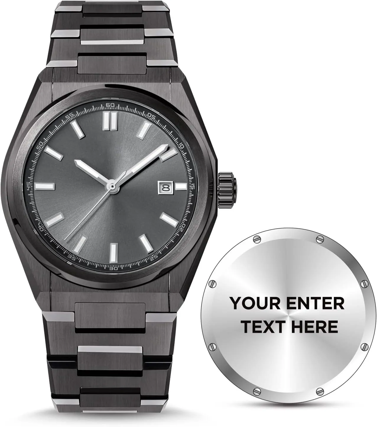 Son, Luminous Stainless Steel Engraved Men??s Quartz Wrist Watches, 10Bar W.R. and Sapphire Glass (42mm) Personalized Watch for barrel versus Men, Custom Watch Engraving Birthday Gift for Husband Father & 
