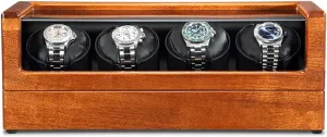 Spaces Watch Winders for Automatic Watches (Color : Black, Size : 4 0) ( Watch Display Box Washingtonian Wood Watch Winder with Soft Flexible Watch Pillow,4 Winding 
