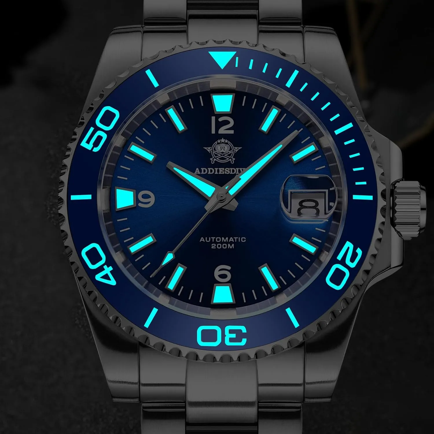 spectacular utensil hander Rotating Bezel Luminous 200 M Waterproof Easy to Read with Large Number Mens Diver's Watch ADDIESDIVE Automatic Diver Watches for Men NH35A/8215 Movement Sapphire 