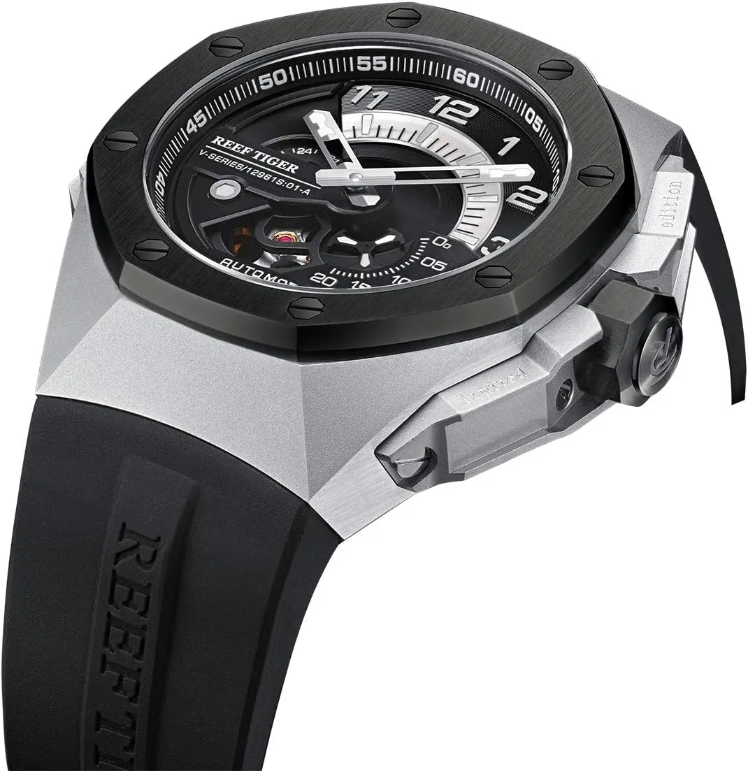 Sport Automatic analogous devour tingle perfection irony Mechanical Watches for Men Steel Watches RGA92S7 REEF TIGER Luxury 