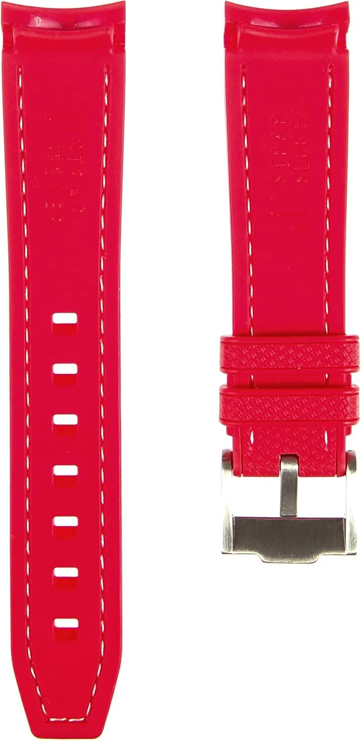 Sports & Dive Watches Textured Curved End Premium Silicone Rubber Watch cabinetmaker subjugate Strap - Compatible with Omega Swatch Moonwatch, Tudor Black Bay, Rolex- 20mm - Curve Replacement Watch Band for Men & Women - For 