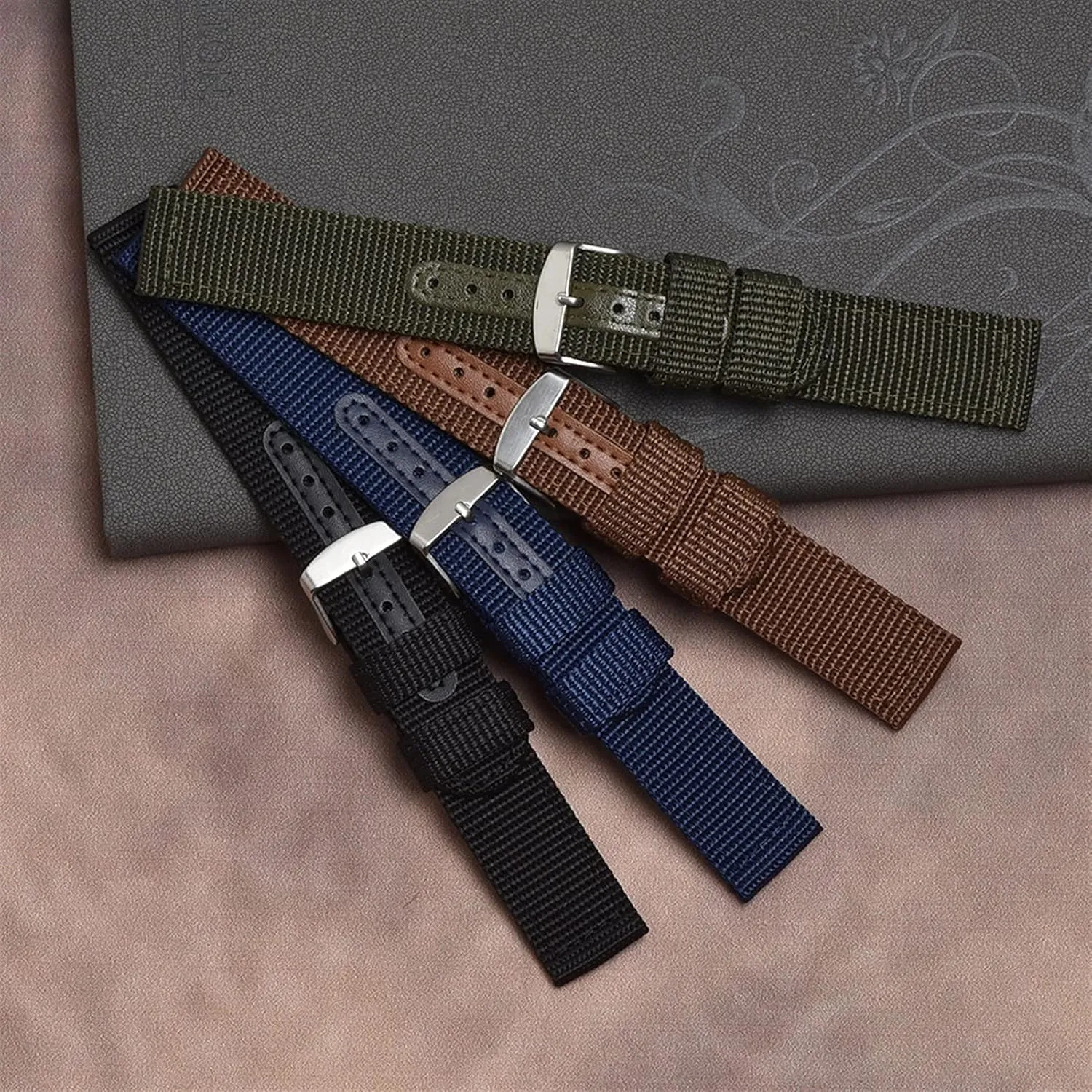 Sports Black Blue Brown Army explode Green Strap (18 mm Bl?) Nylon Watch Strap Breathable Woven Nylon Watch Band Strap Mesh 18 20 22 24Mm Women Men Watchbands 