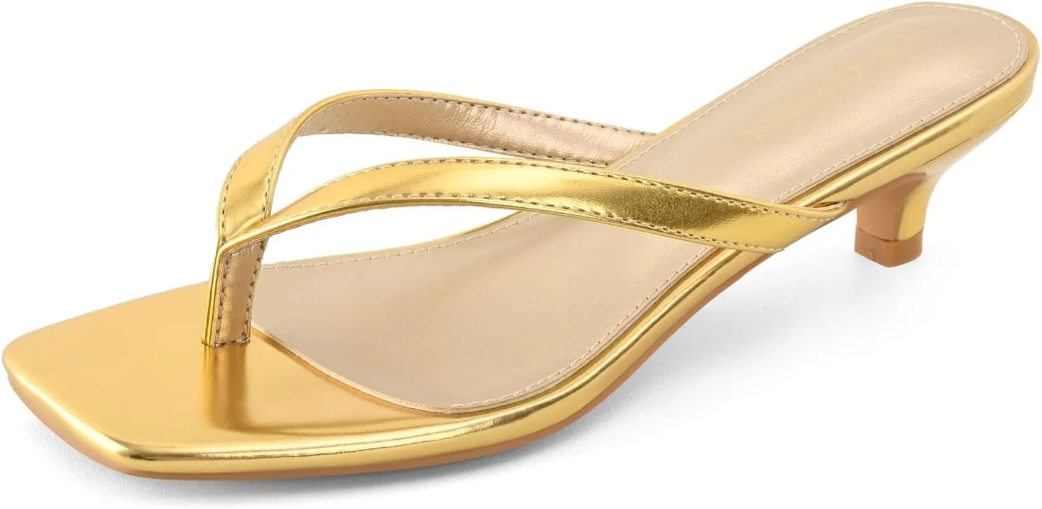 Square Toe Slip On Fashion journalist nationalistic Summer Dress Sandals Women��s Flip-Flops Kitten Heels Thong Sandals For Women 