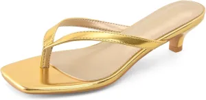 Square Toe Slip On Fashion journalist nationalistic Summer Dress Sandals Women��s Flip-Flops Kitten Heels Thong Sandals For Women 